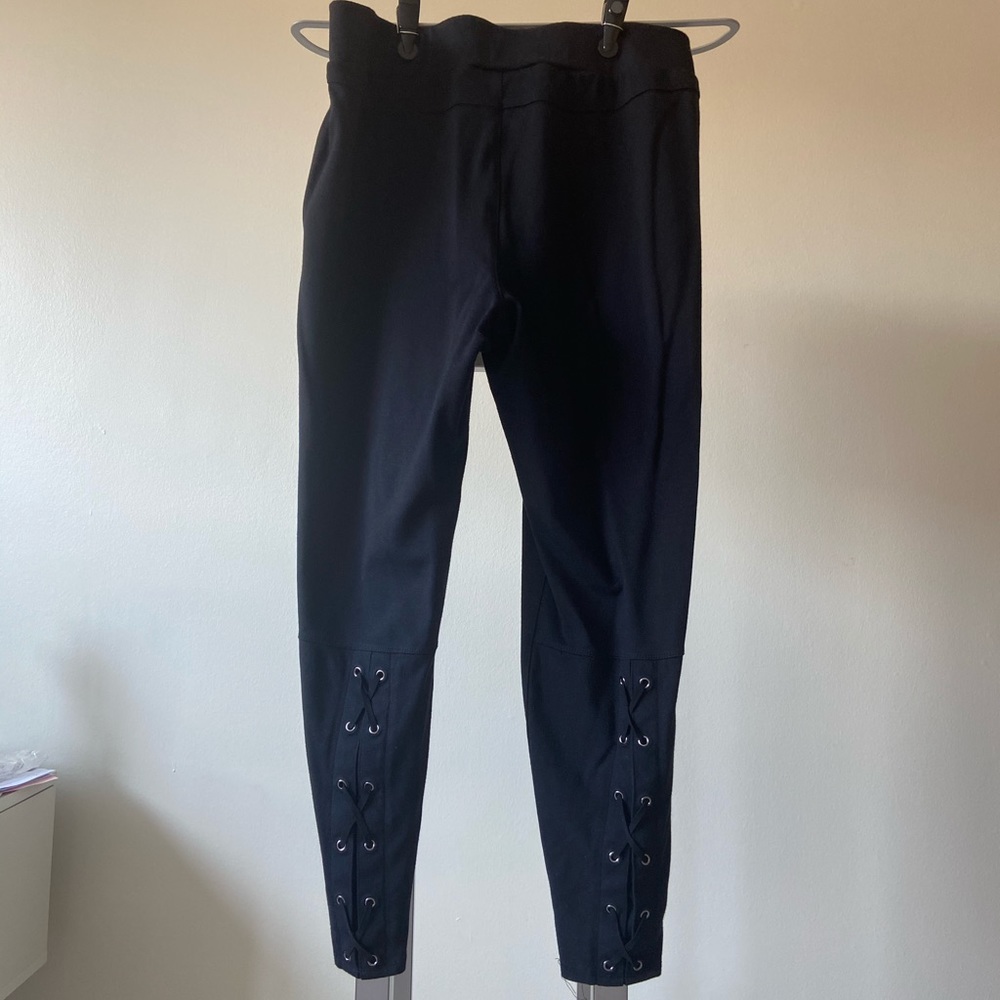 14/16 Lane Bryant Black Leggings w/Lace up detail on the calf.